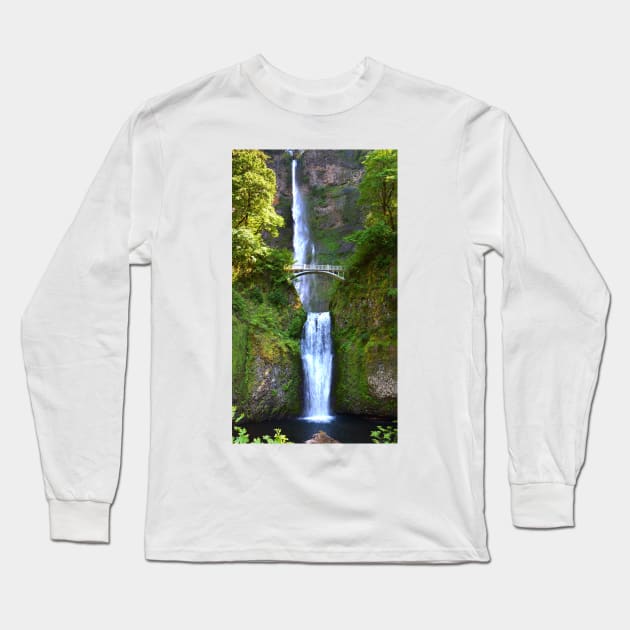 Multnomah Falls Portland Oregon Long Sleeve T-Shirt by Burtney